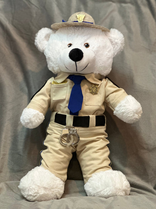 White 18" CHP Officer Bear